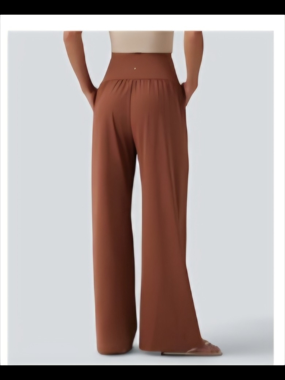 HALARA Wide Leg High-Rise Pants in Warm Brown